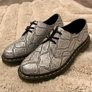 Dr. Martens Metallic Snake Print Oxfords
